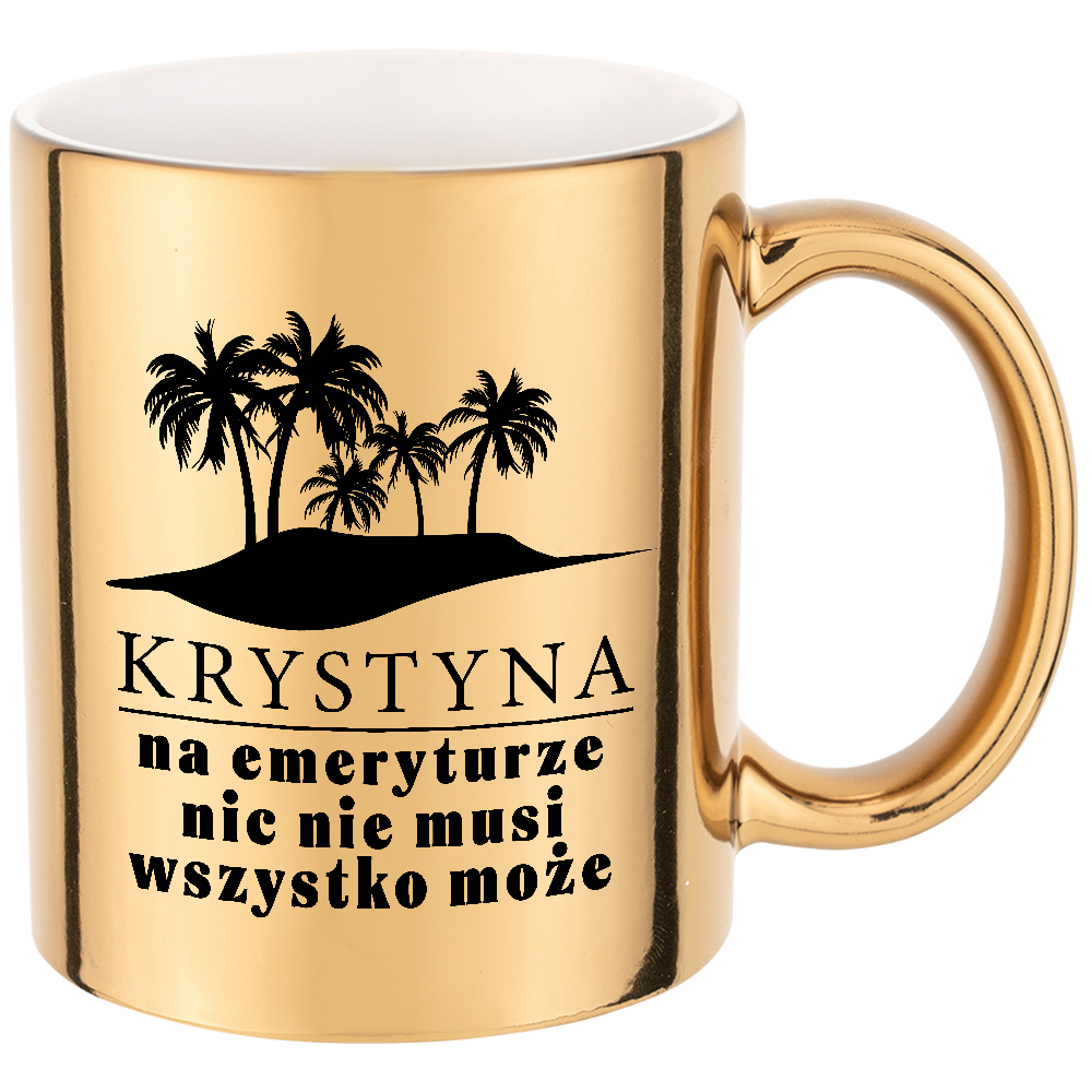 

Kubek Złoty dla Emerytki Emerytura Imię