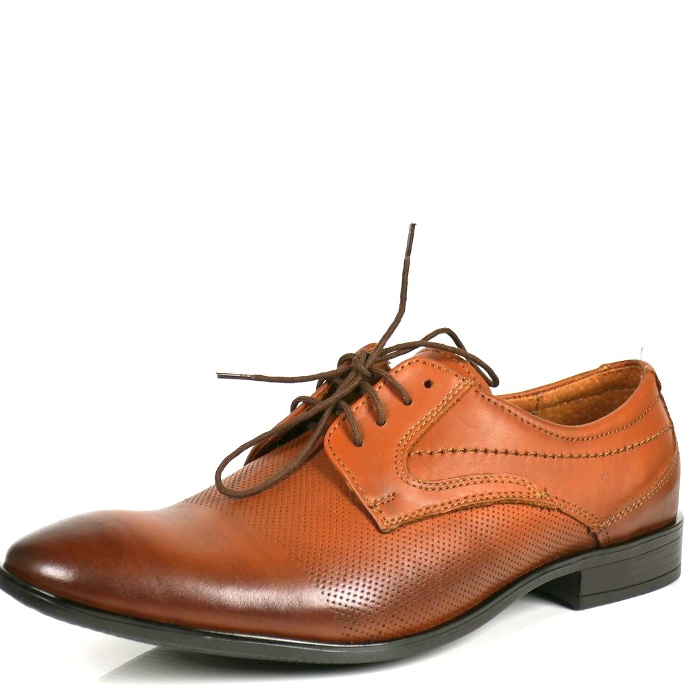 Kožené Polobotky Elegantní Hnědé Pánské Pantofle J6