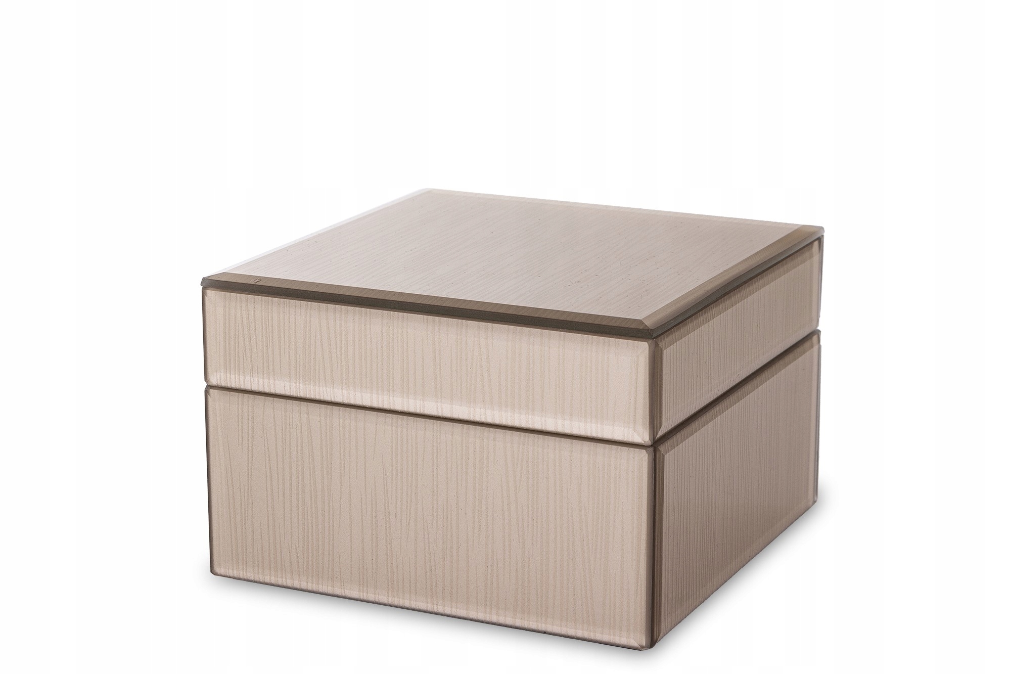 SZKLANA SZKATUŁKA SZAMPAŃSKA NA BIŻUTERIĘ KASETKA GLAMOUR MINIMALISTYCZNA