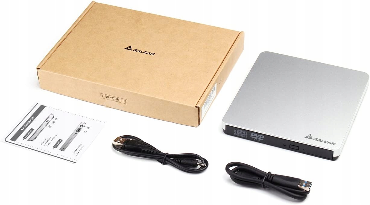 Zewnętrzny Przenośny Napęd DVD CD USB 3.0 Nagrywarka SLIM SALCAR ECD308