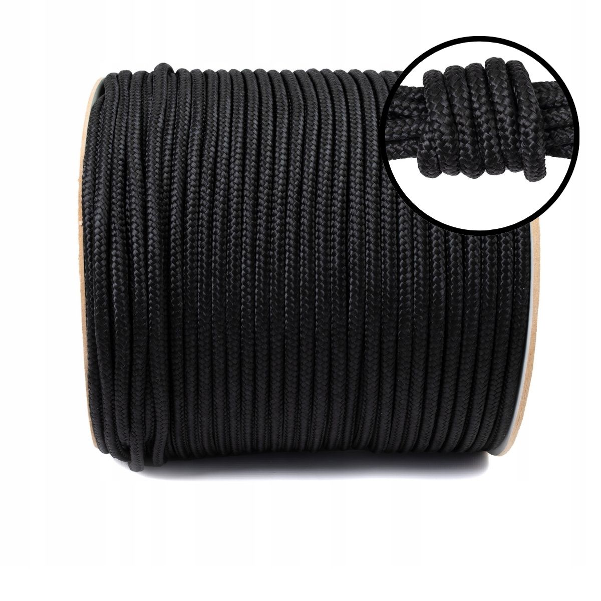 Polypropylenové lano Černá Pletená plachetní šňůra 14 mm 50 m