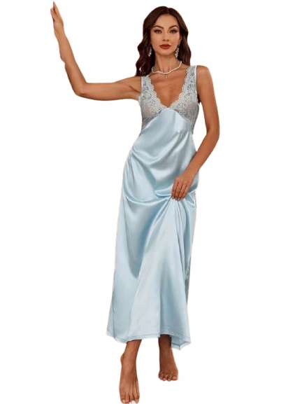 Dlouhá Košile Ze Saténu Hedvábná Saténová Sexy Saténová Košile L