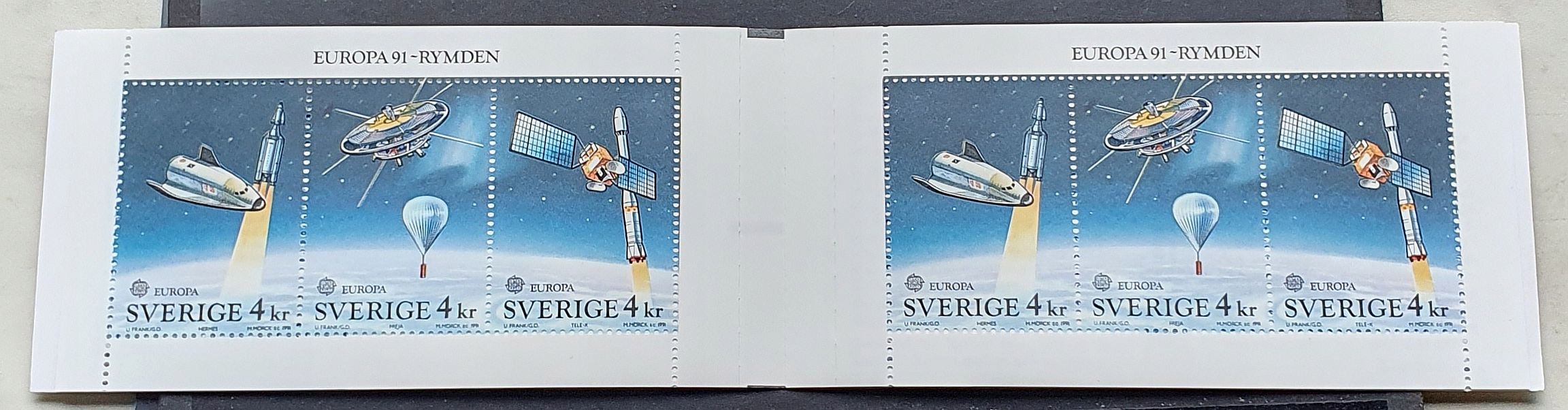 SZWECJA TEMAT KOSMOS ** 1991 MI 1683-1685 ZESZYT