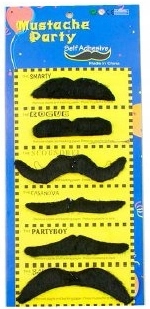 WĄSY SAMOPRZYLEPNE przyklejane strój kostium 6 SZT