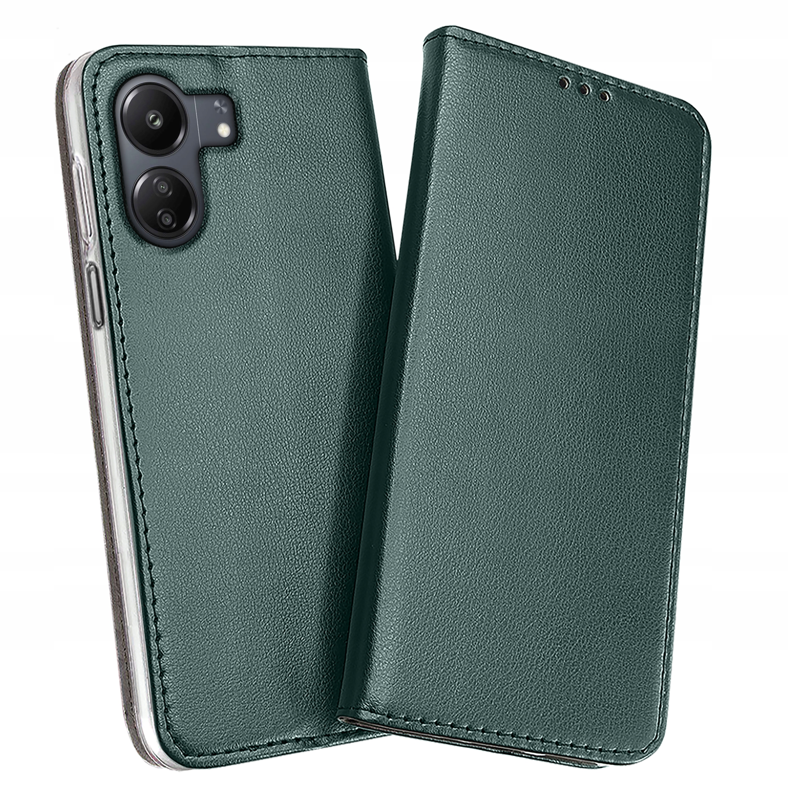 ETUI SKÓRZANE do XIAOMI REDMI 13C|POCO C65 MAGNETYCZNE CASE TOKRA SZKŁO 9H Kolor bordowy