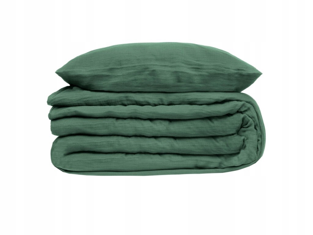 Bavlněné povlečení Gaze, sada, 240 x 220 cm, zelené