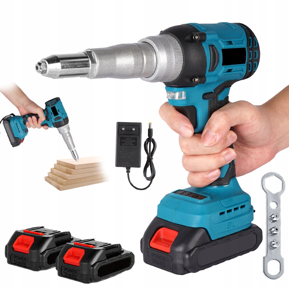 Bezkartáčová Nitovačka 18V 588NM 1600Orpm 2.4-5.0MM Led Osvětlení Sada