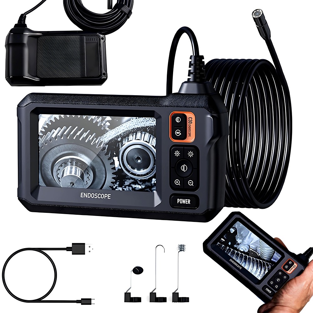 Inspekční endoskopická kamera Full Hd, 5m kabel, 4,3" Ips displej, Led osvětlení