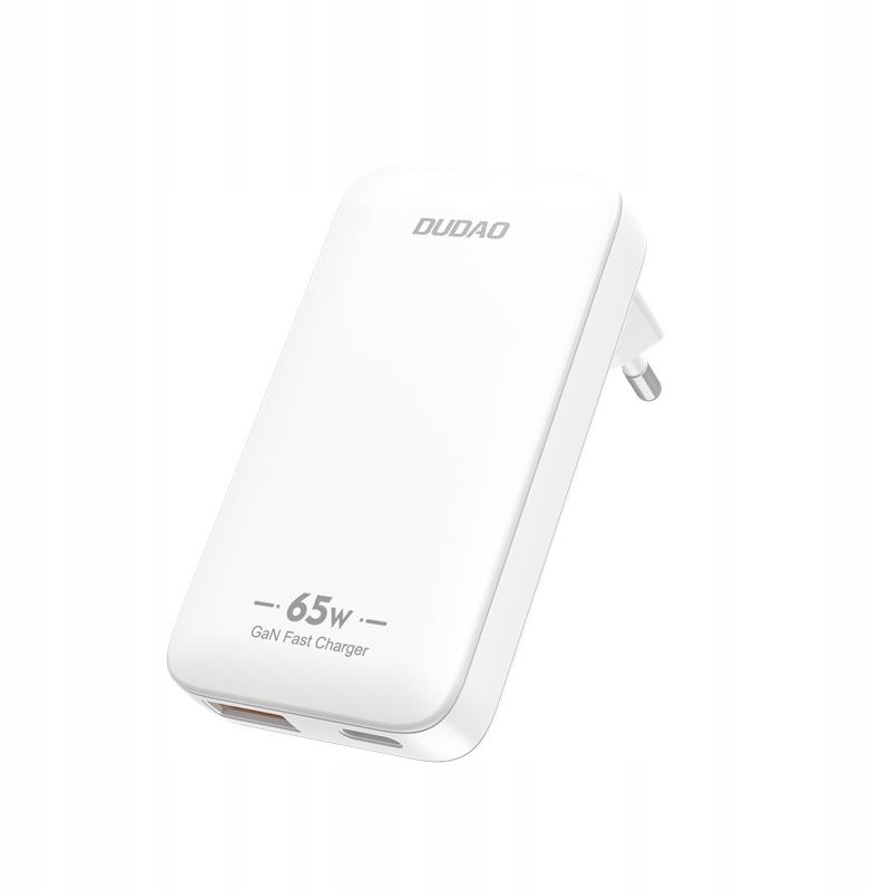 Cestovní síťová nabíječka ultratenká GaN 65W Usb-a Usb-c Pd Eu/us bílá