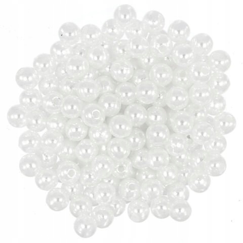 Korálky Perly Perličky Akryl Bílé na šperky na svatba 6mm 500g 5000ks