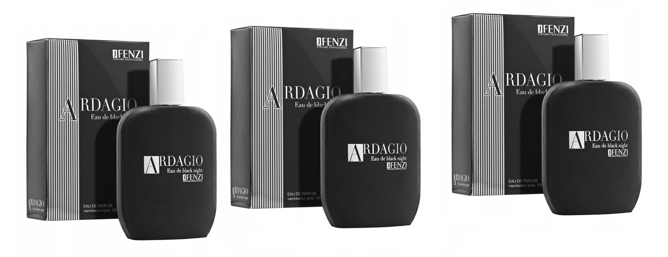 JFenzi Ardagio Eau De Black Night Men 3x100ml Edp