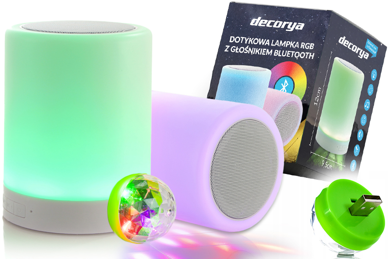 BEZPRZWODOWY GŁOŚNIK BLUETOOTH KOLOROWA LAMPKA RGB KULA DISCO IMPREZOWA Marka Inna
