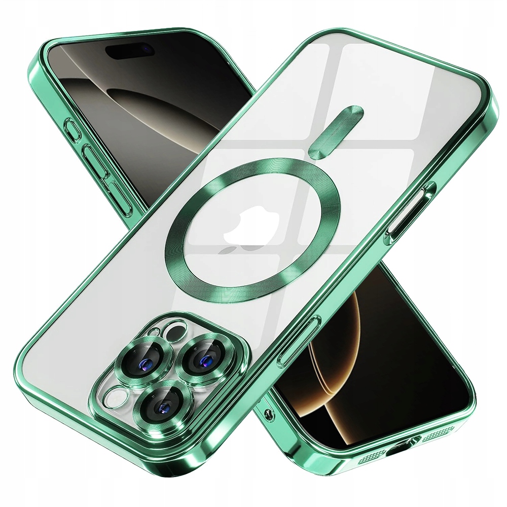 Etui do Apple iPhone 16 Pro Luxury Crystal, plecki MagSafe zielony, case
