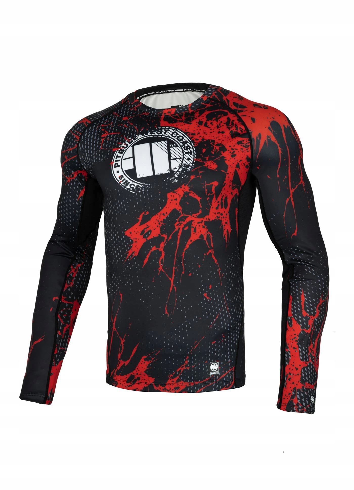 Rashguard Męski Pitbull Blood Dog 2 0 długi rękaw termoaktywny Czarny r. L