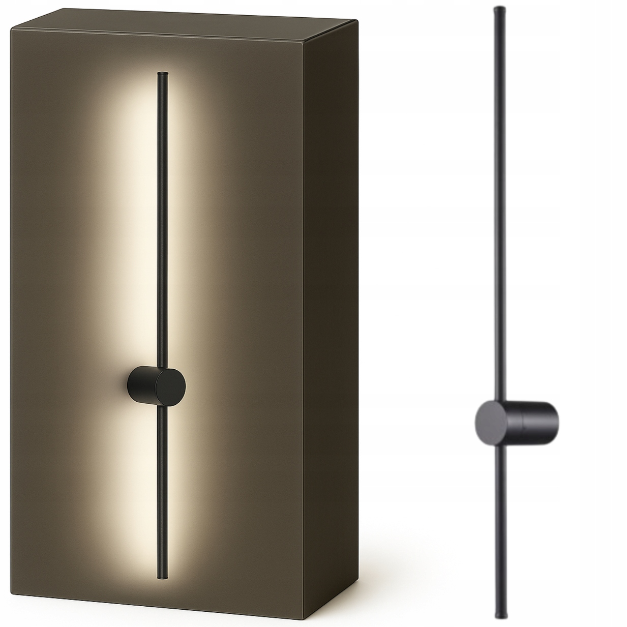 Lampa Kinkiet Led Ścienny Wewnętrzny 100CM 4000K 12W Metal Czarna Premium