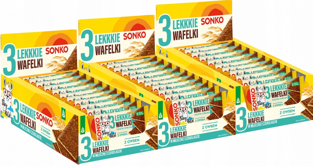 Sonko Kids Lekkie Wafelki Owies Czekolada Mleczna 36g x33