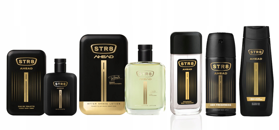 STR8 AHEAD ZESTAW XXL EDT50ml+ASL100ml+ DNS85ml+SPRAY+ŻEL400ml