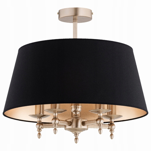 Velký kulatý lustr Roksana Zlatá & Černá mosazná konstrukce do obývacího pokoje