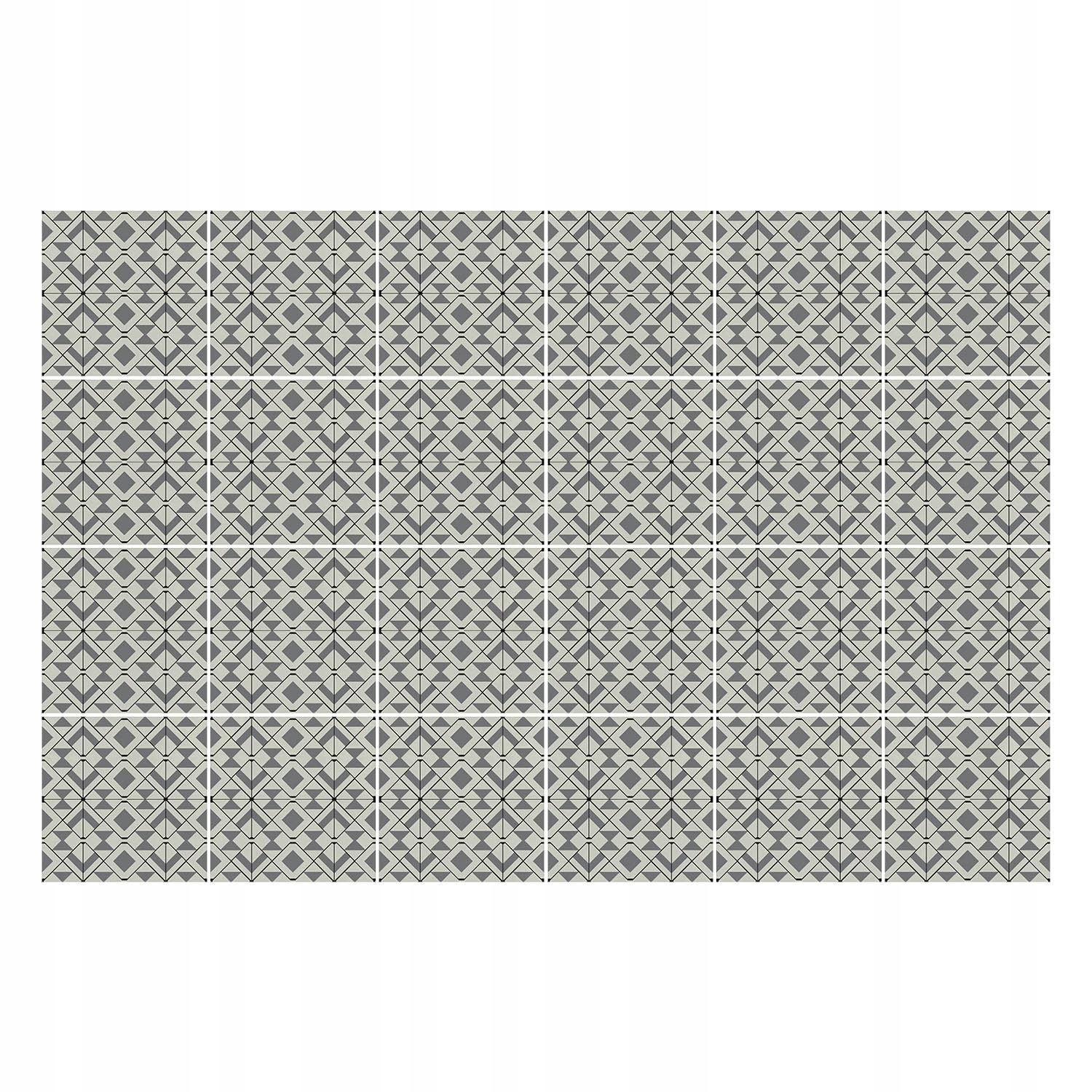 Sada samolepek na dlaždice Geometrické kosočtverce a čtverce 24 ks 20 x 20 cm