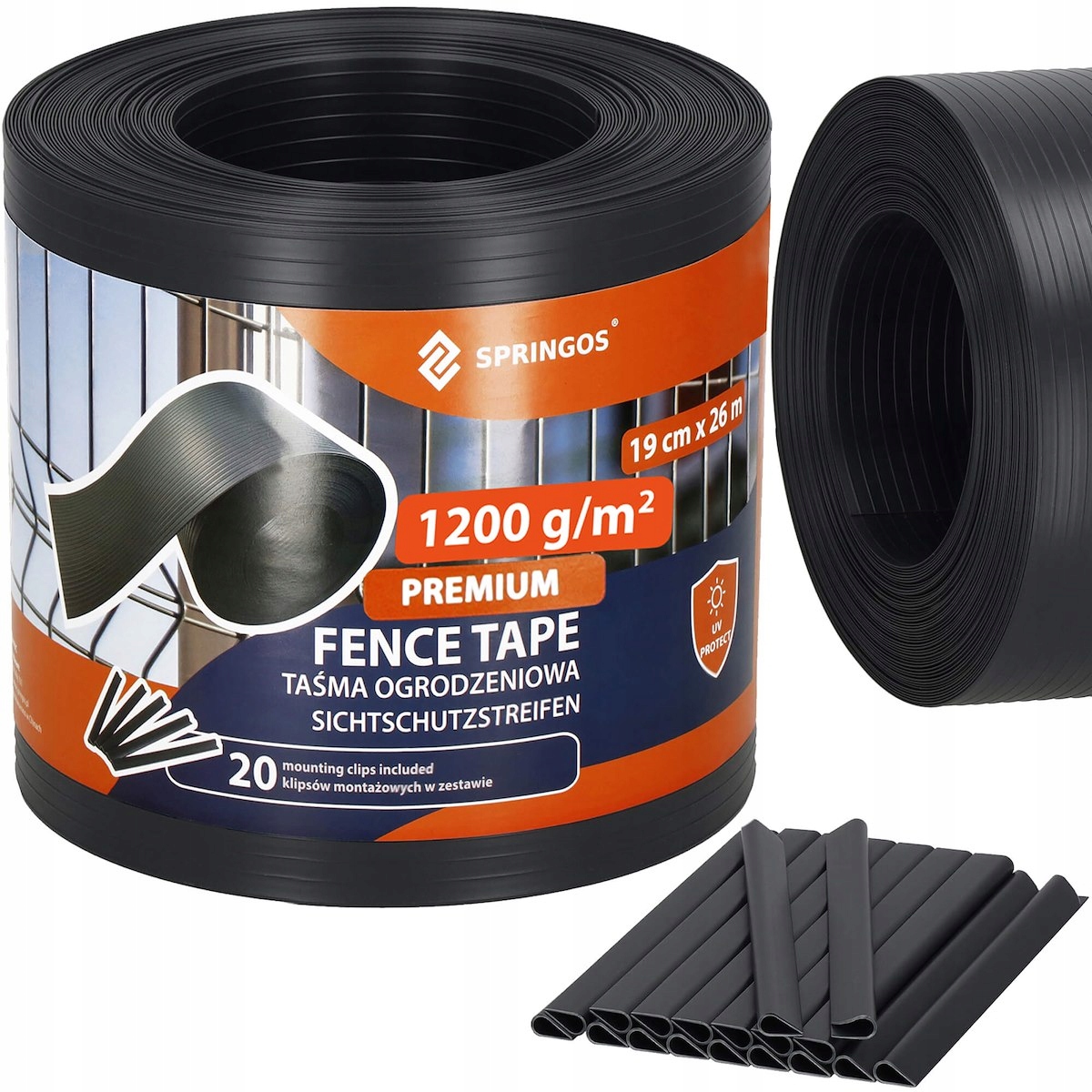 

Taśma Ogrodzeniowa Premium 1200g 19cmx26m Klipsy