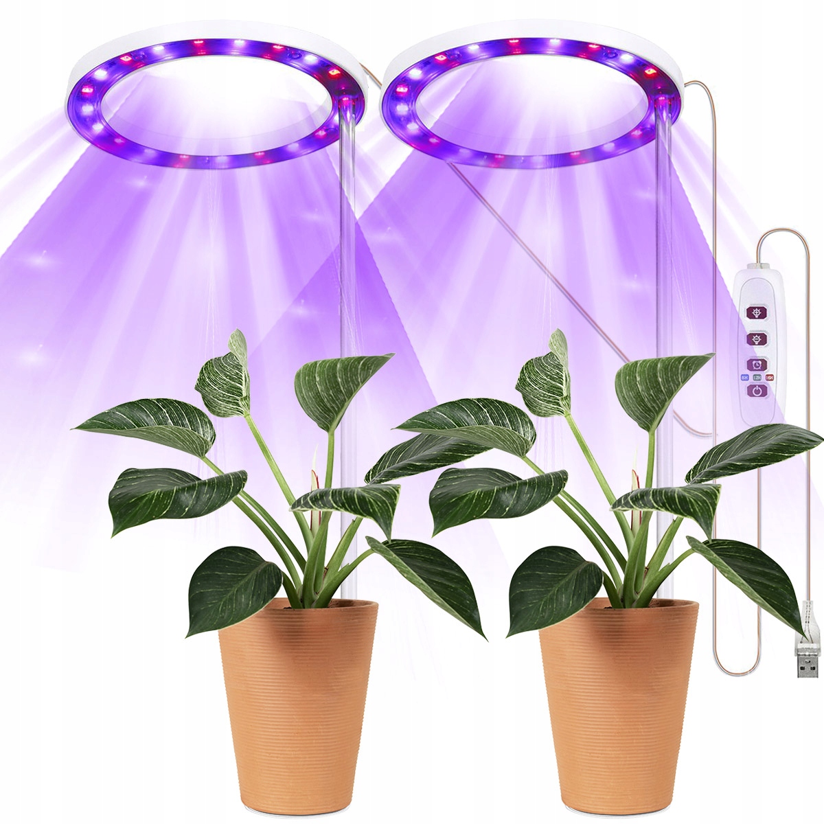 

2x Lampa Led Do Uprawy Wzrostu Roślin Różowa