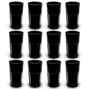 SZ-O058401-12 - НАБІР ОКУЛЯРІВ ЧОРНИЙ РЕТРО 330 МЛ 12ШТ ДЛЯ ЧОВНА