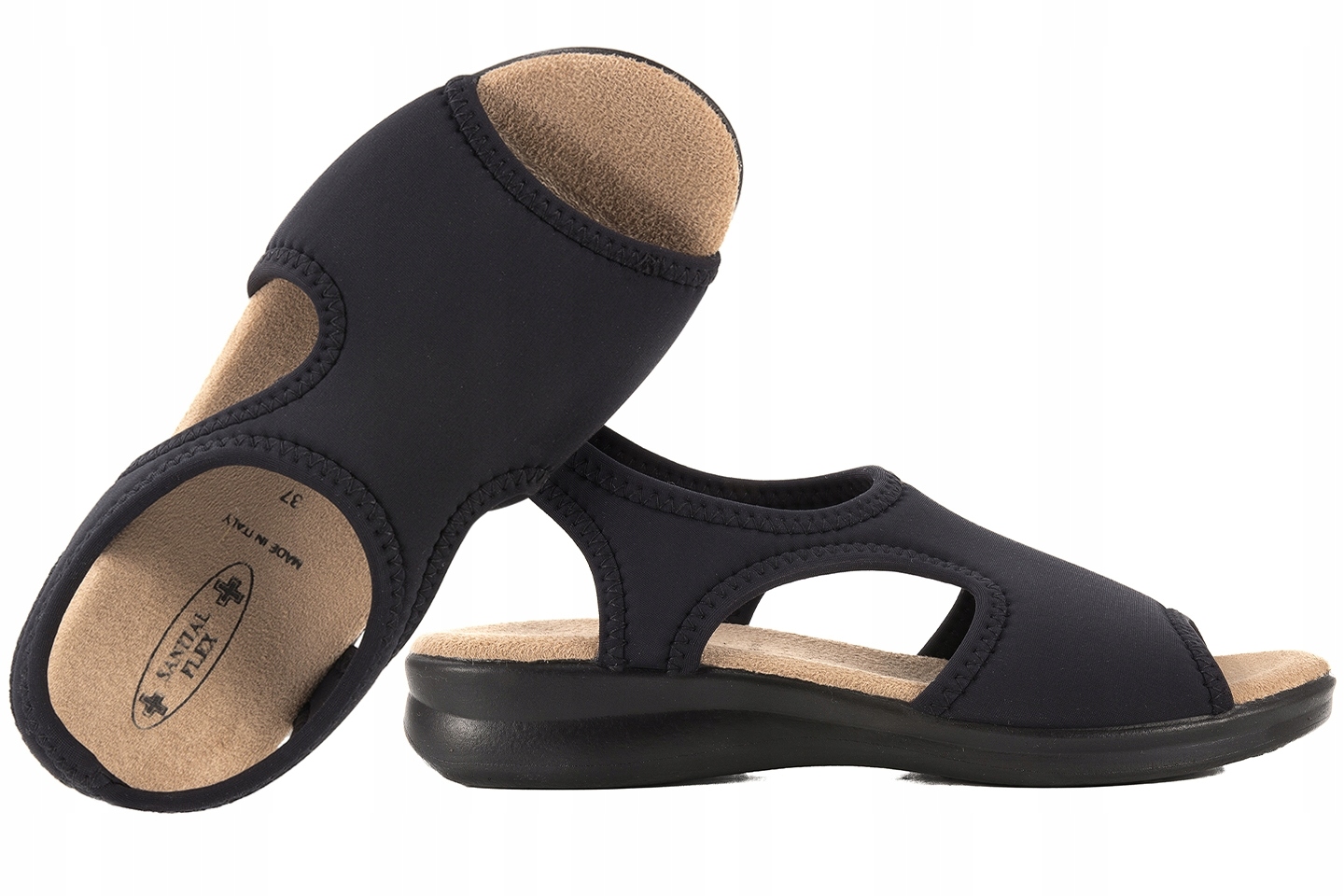 Sanital Flex 8024.17 Elastické Textilní Dámské Sandály Pu černé 38