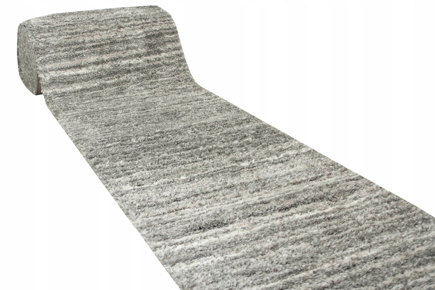 

szer. 100 cm Szary Chodnik Shaggy W Kremowe Paski