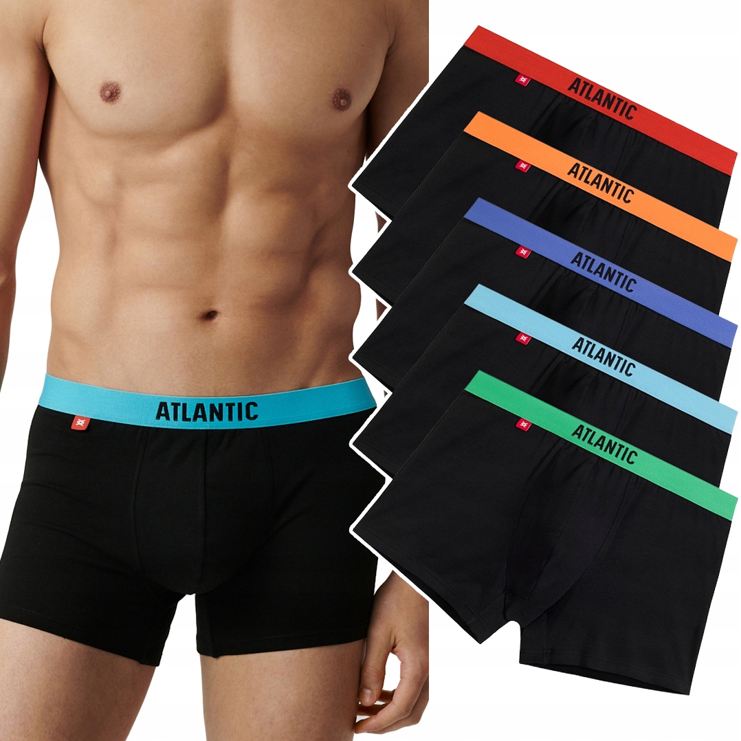 x5 Pánské boxerky Sport Atlantic 5SMH-004 Bavlněné šortky Sada M
