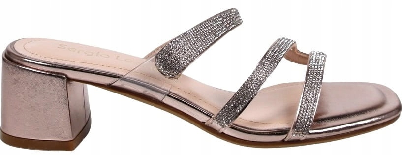 Nazouváky Na Podpatku Transparentní Proužky S Měděnými Zirkony Sergio