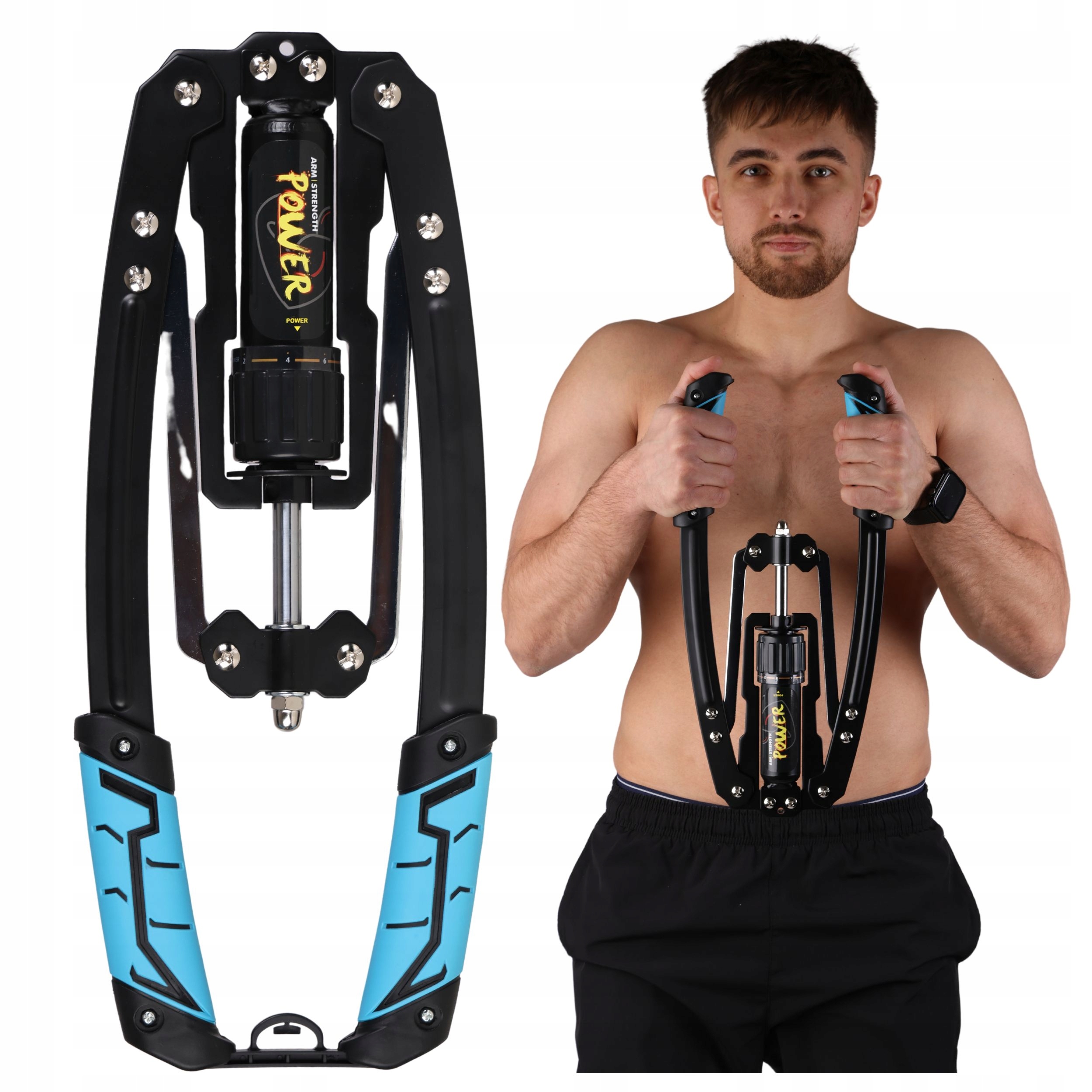 Hydraulický posilovač ramen a hrudníku s nastavitelným odporem 10-200 kg