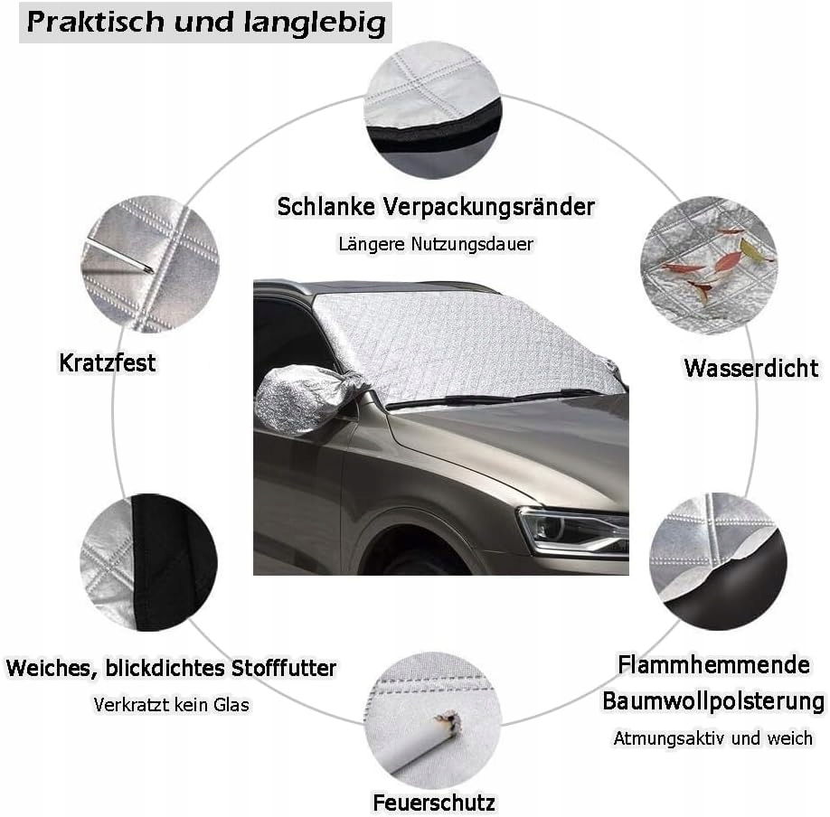 Frontscheibenabdeckung Winter Auto Scheibenabdeckung Windschutzscheibe Rodzaj maty na szyby