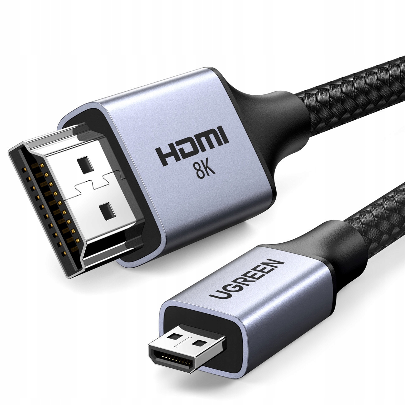 Ugreen Kabel Przewód Wideo Micro Hdmi Do Hdmi 8K 60Hz Uhd 4K Full Hd Hdr 2m