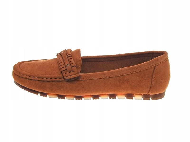 DAMSKIE ZAMSZOWE MOKASYNY 4638 Camel r.41