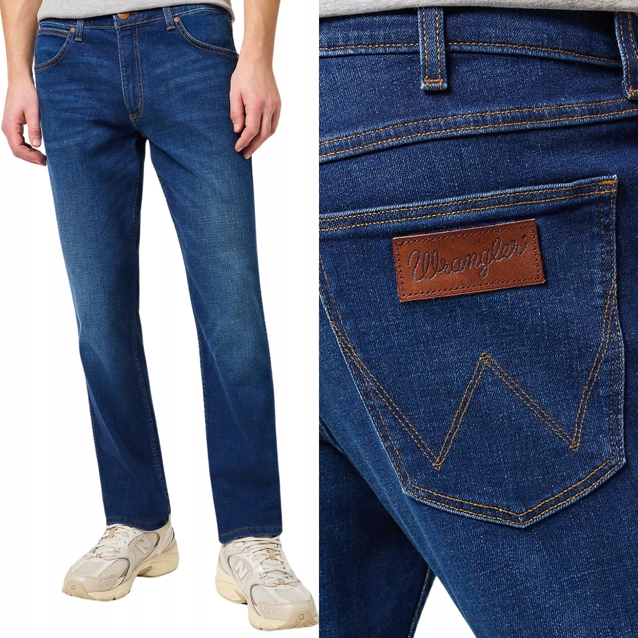 Wrangler Greensboro For Real Džins jednoduché tmavé džínové kalhoty W46 L34