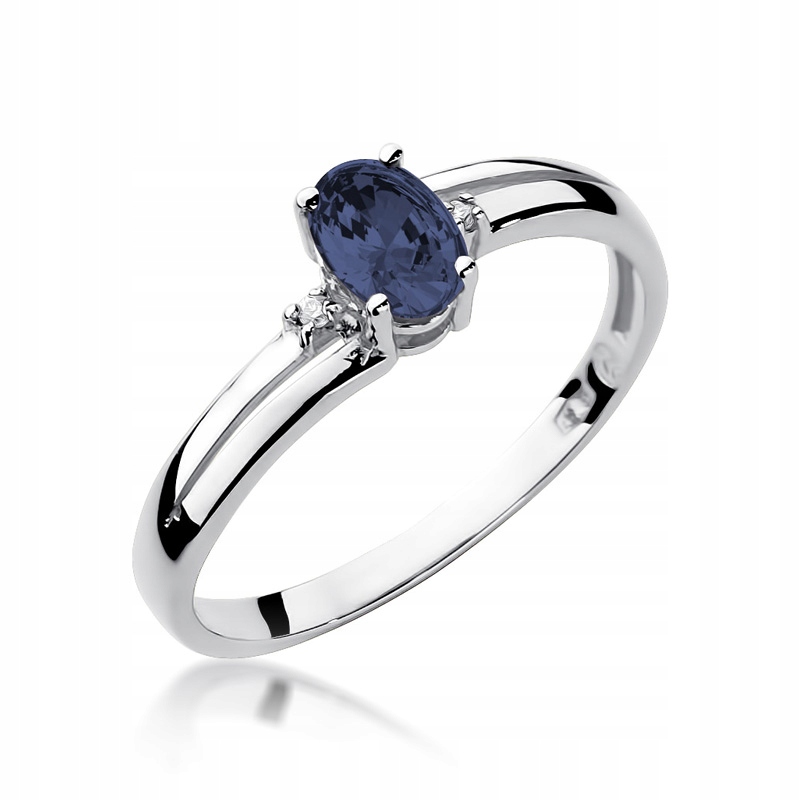 Prstýnek s brilianty a safírem r12