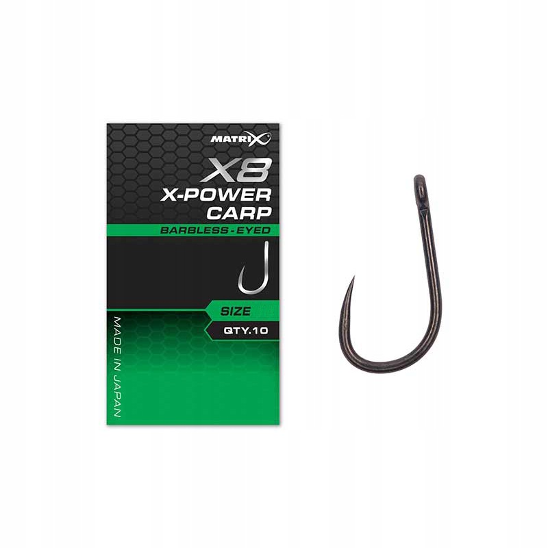 Matrix Haki X8 X-Power Carp Barbless Rozmiar 12 10 szt