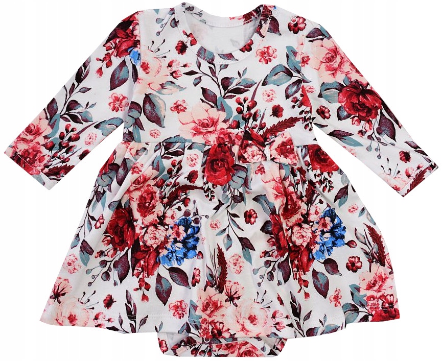 

Nicol Sukienko-body Tunika biel Kwiaty 86 L200A