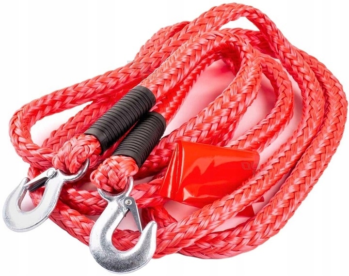 LINKA HOLOWNICZA PLECIONA Z HAKAMI CZERWONA