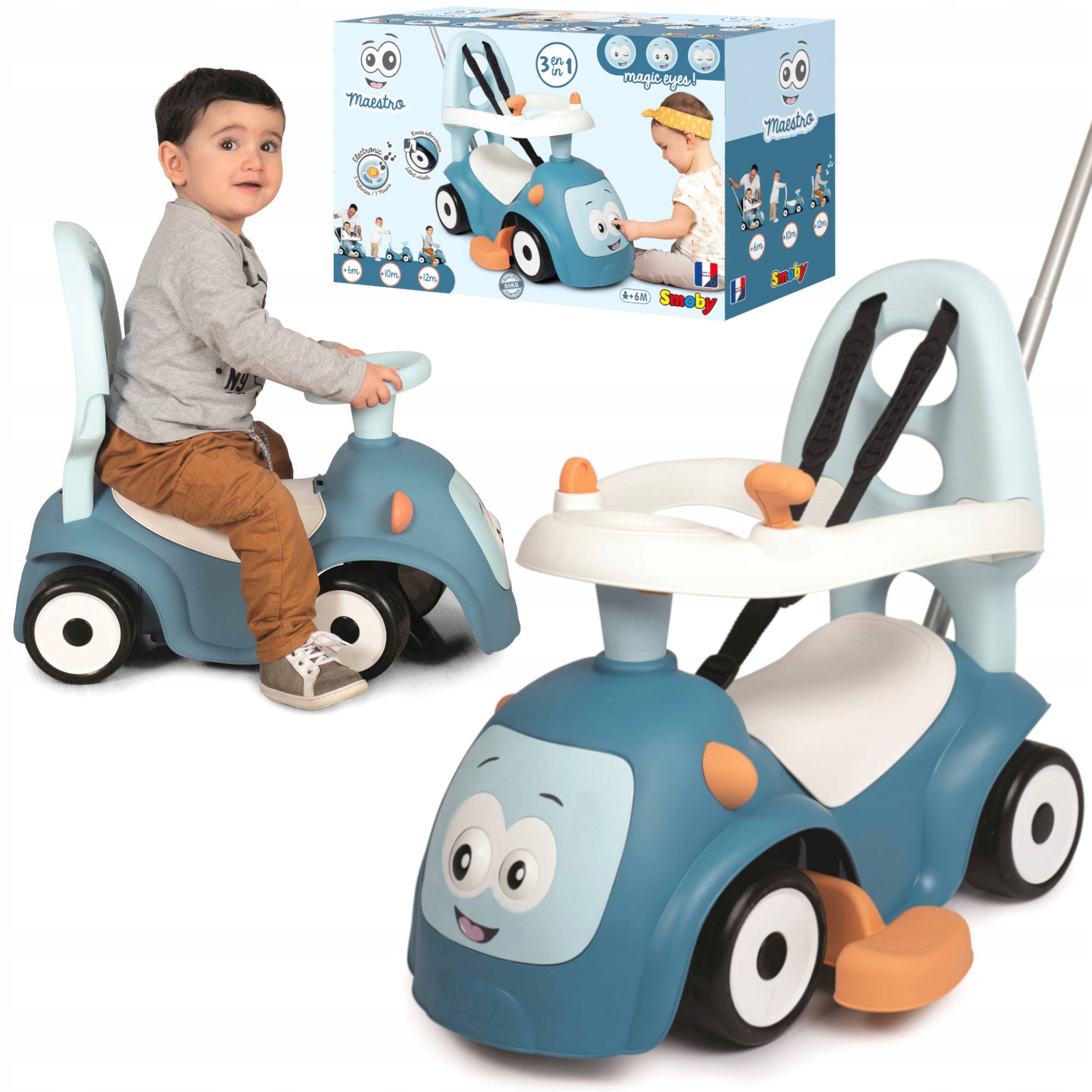 Jeździk Smoby Maestro Pchacz 4w1 Z Klaksonem I Melodiami