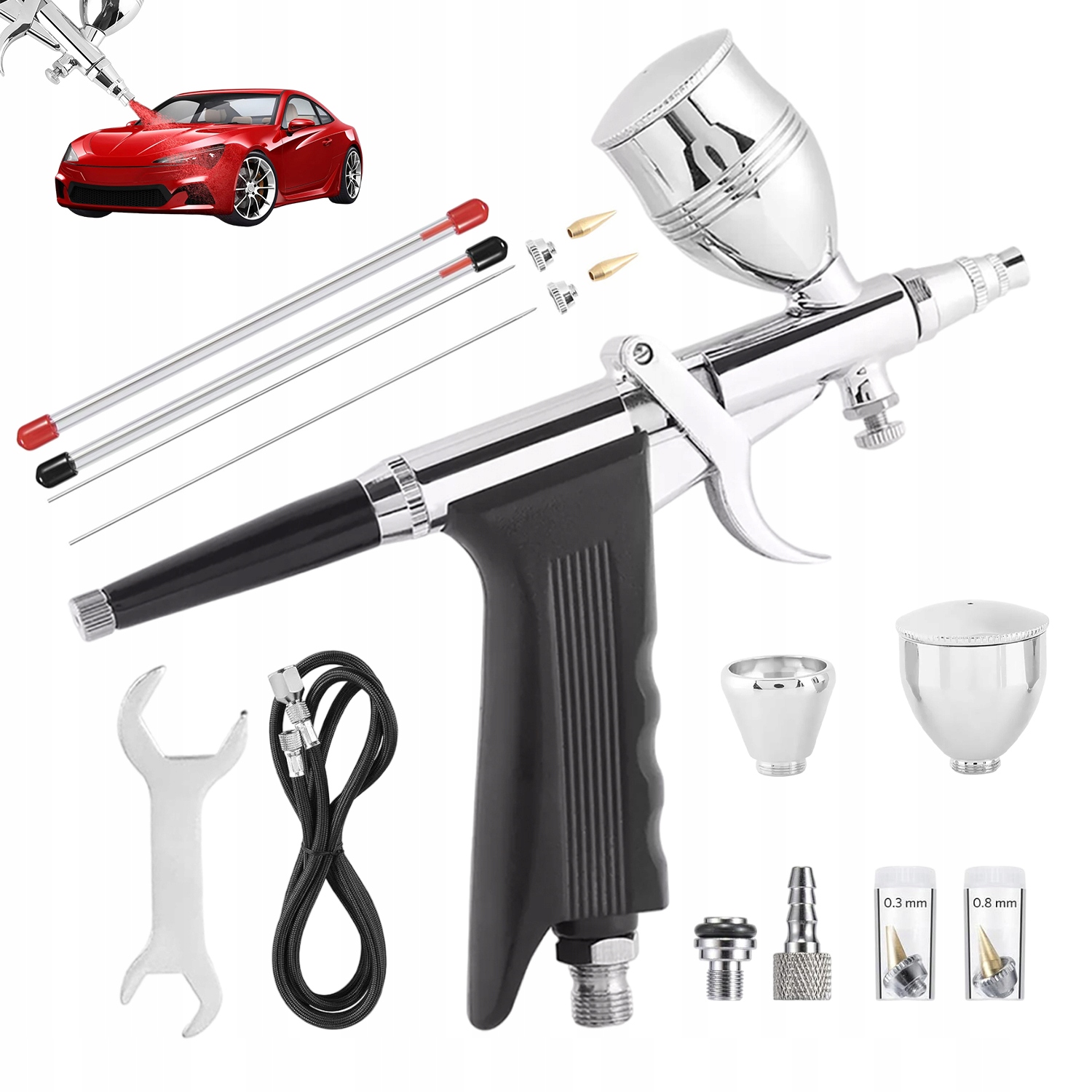 Aerograf Tryska 0,3 mm/0,5 mm/0,8 mm Modelářské malování Přesné figurky