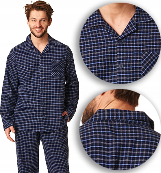 MĘSKA PIŻAMA ROZPINANA FLANELOWA KEY MNS429 [3XL]