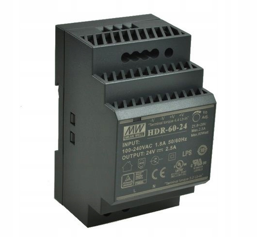 Napájecí Zdroj Na Din Lištu 24V/60W/2,5A HDR-60-24