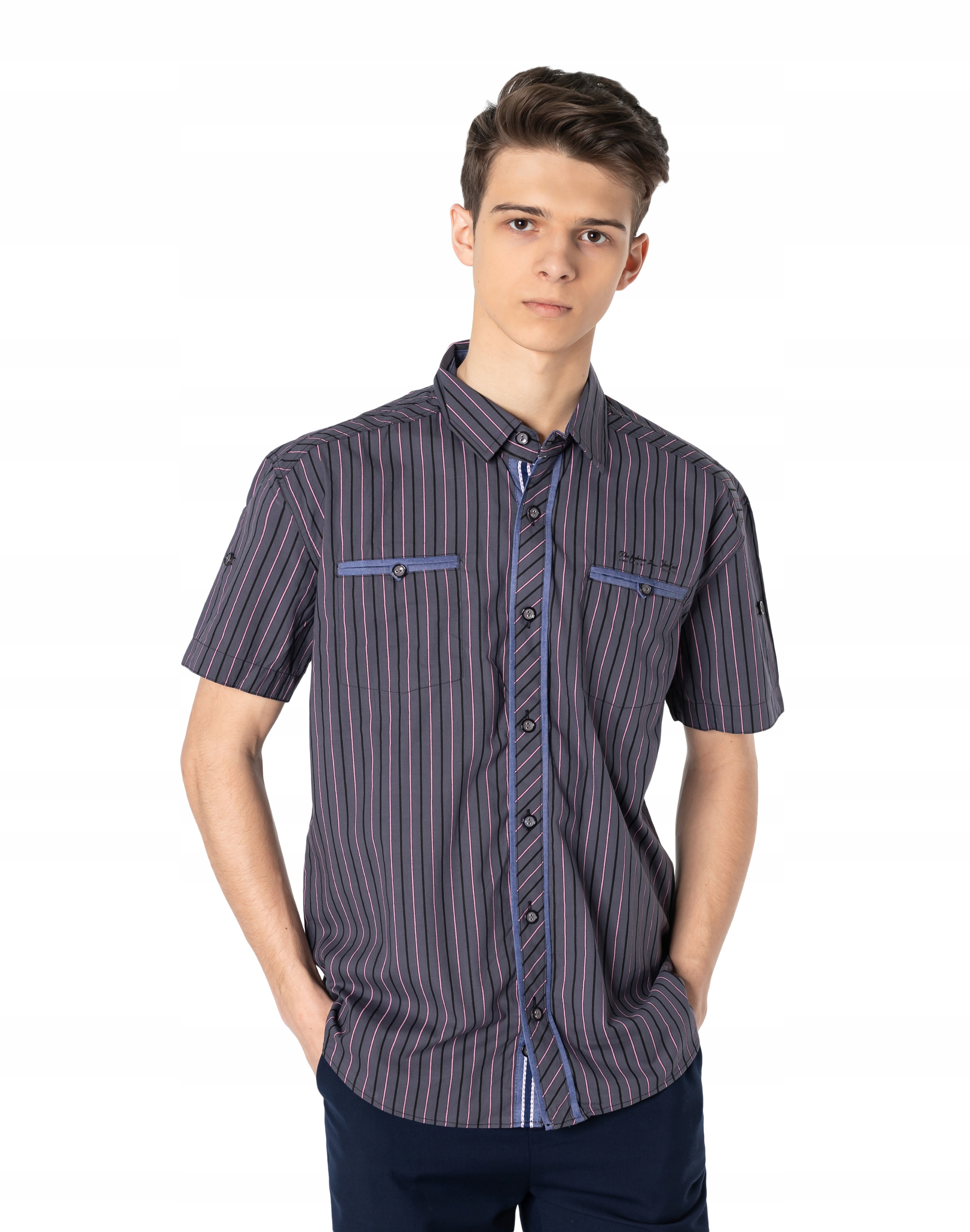 

Koszula Męska Bawełniana Krótkim Rękawem 7022-3 L