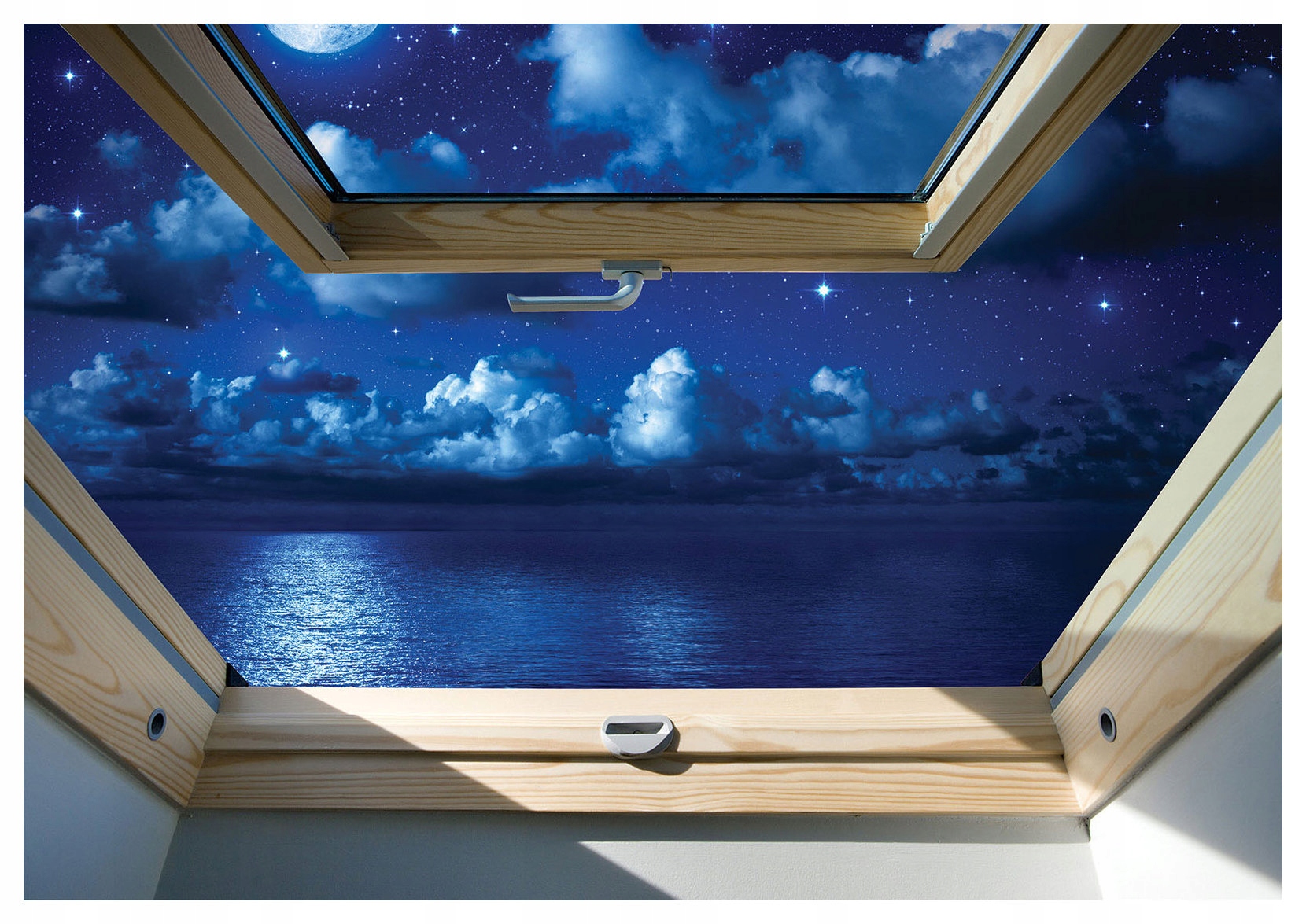 Fototapeta Noční okno vinylová měsíc hvězdy 368x254 lepidlo