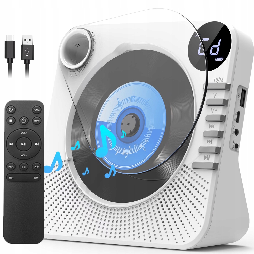 Přenosný CD Přehrávač, Stolní Bluetooth Reproduktor Dálkové Ovládání