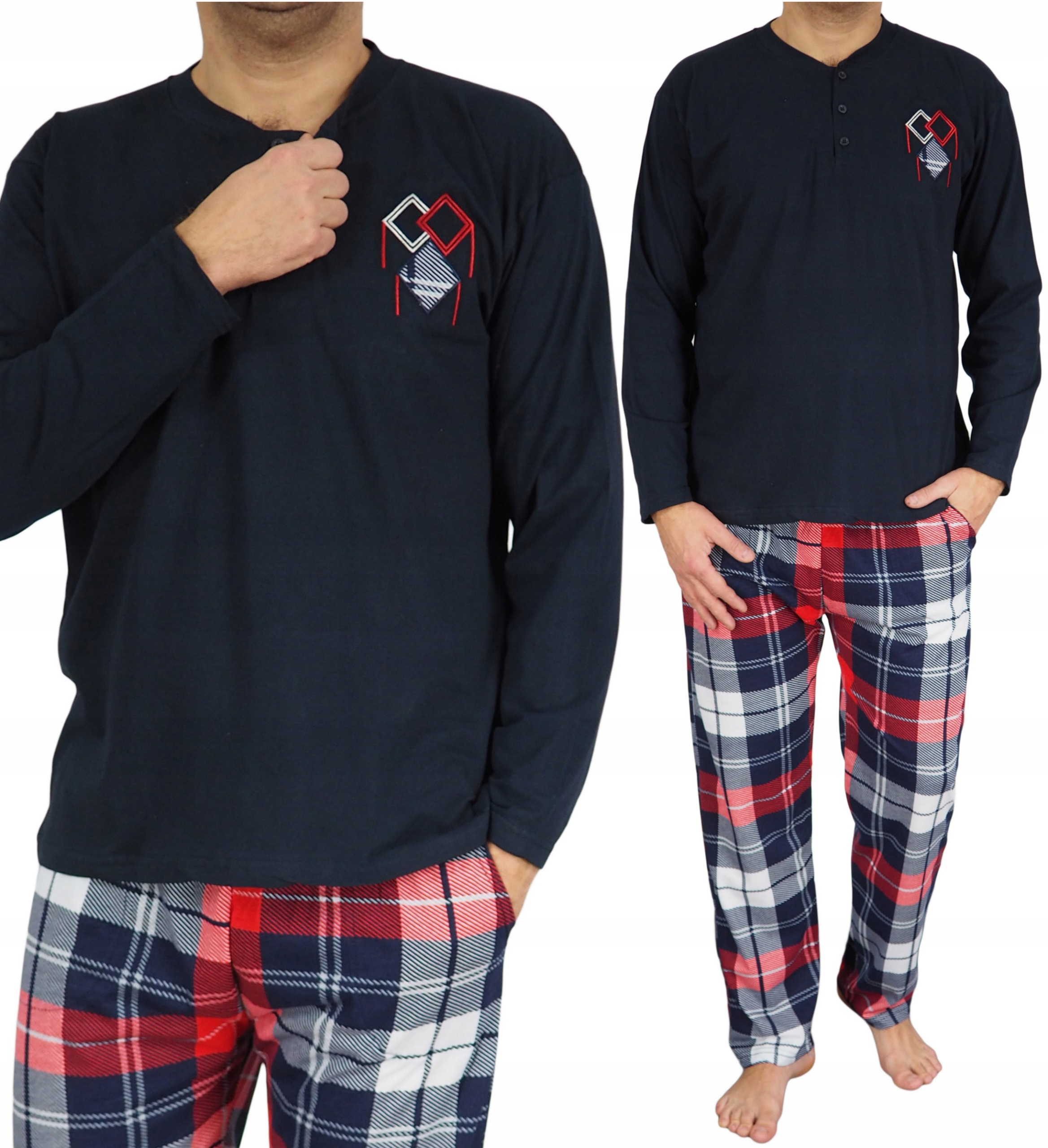

Piżama męska 2XL Krata kieszenie XXL