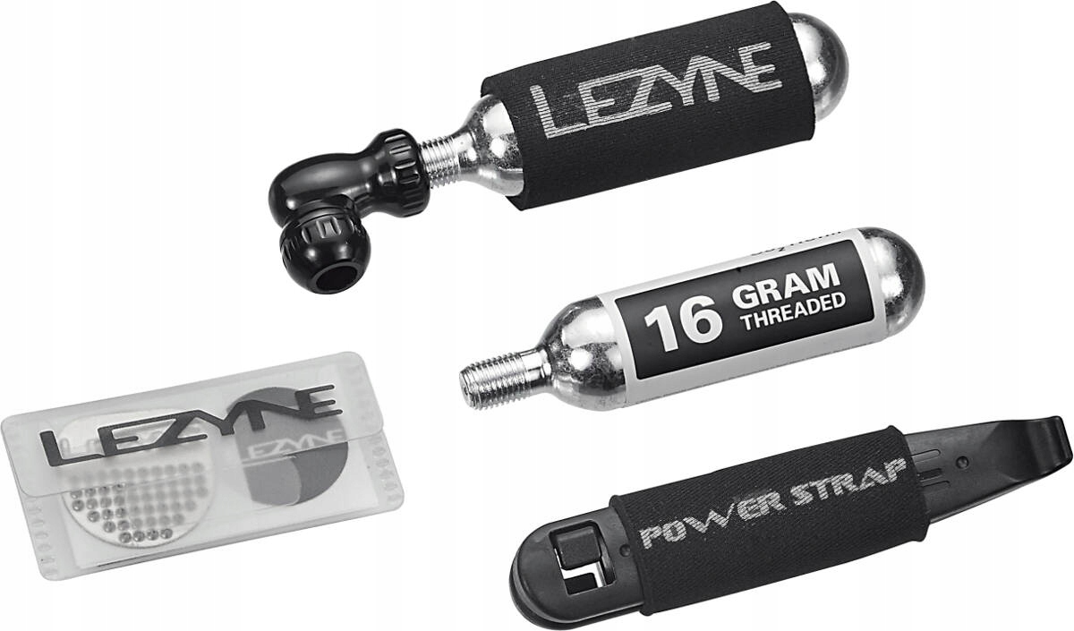 Pumpička Lezyne Twin Speed Drive CO2 montpáky sada záplat 2 x náplň 16 g