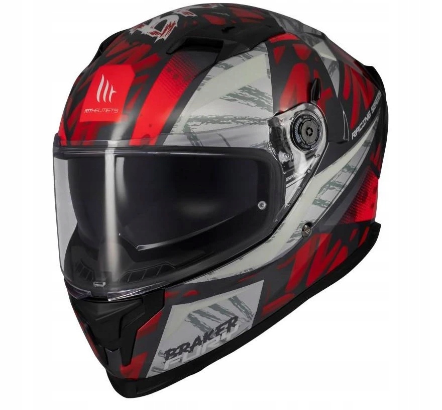 Mt Helmets Braker Sv Fury C5 Grey Red Gloss Kask Motocyklowy