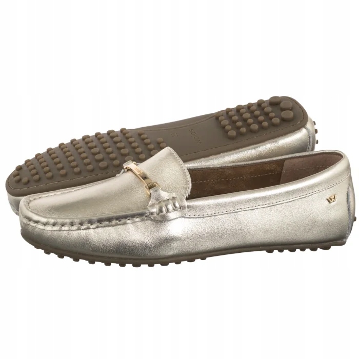 Dámské klasické boty Obuv Mokasíny Nazouvací Wojas Zlaté 46210-58